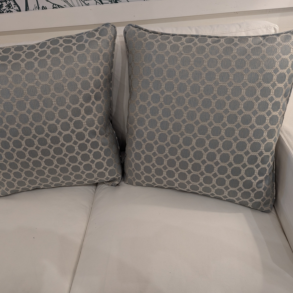Elegant BluePatterned Throw Pillows